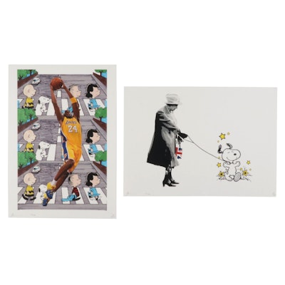 Death NYC Pop Art Graphic Prints Featuring Queen Elizabeth and Kobe Bryant, 2020