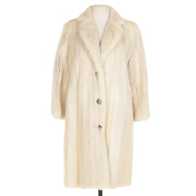 Blonde Mink Fur Button-Front Coat