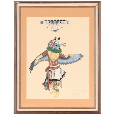 Serigraph After Kyrat Tuvahoema "Kachina Eagle Dancer"