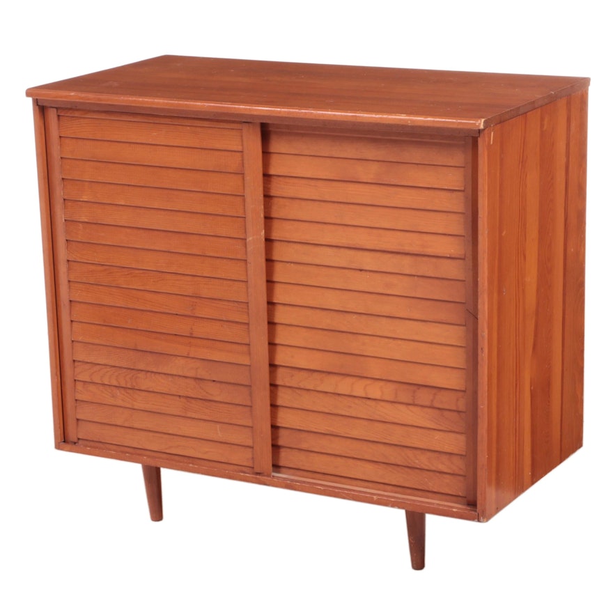 Mid Century Modern Pine Side Cabinet