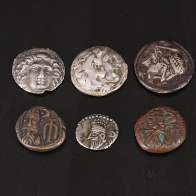 Six Ancient Coins Including Macedonia AR Tetradrachm of Philip III, ca. 323