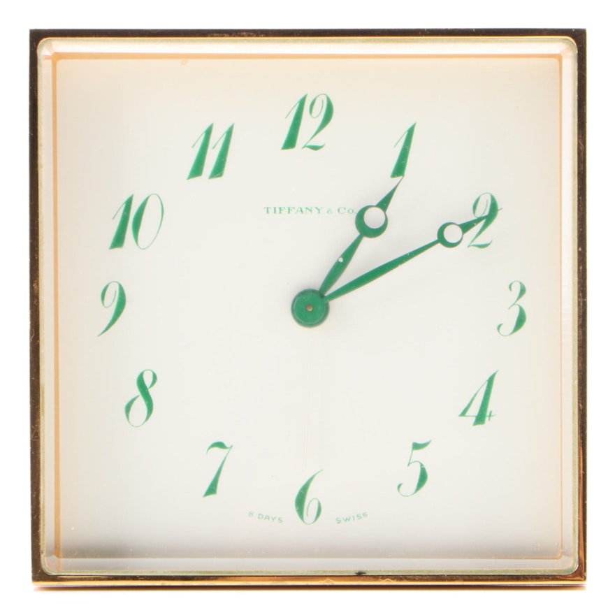 Tiffany & Co. 8 Day Swiss Movement Travel Alarm Clock