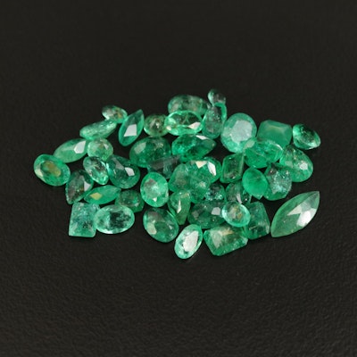 Loose 12.98 CTW Mixed Faceted Emerald