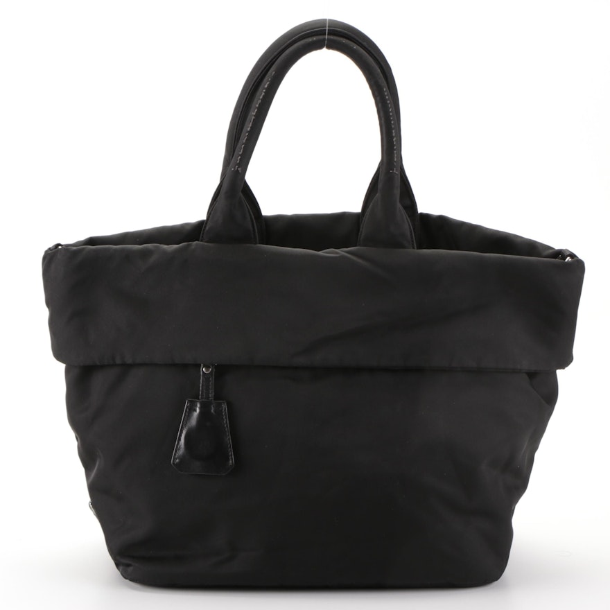 Prada Black Reversible Nylon Tote Bag