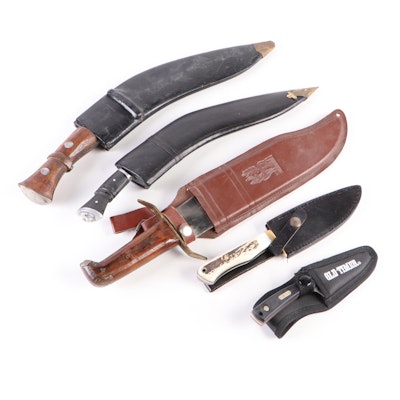 Knives Including Schrade "Old Timer", German Bull "The Buck Drops Here" and More