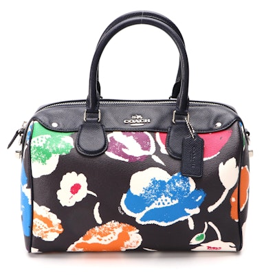 Coach Bennett Satchel in Wildflower Print Coated Canvas and Textured Leather