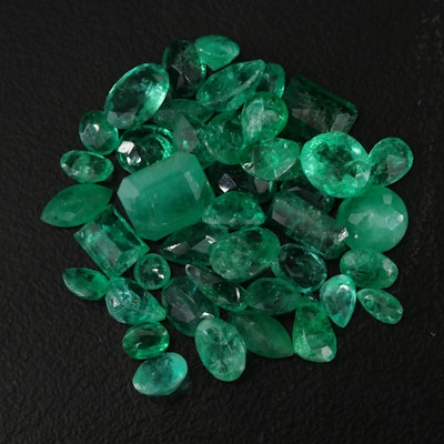 Loose 13.68 CTW Mixed Facted Emeralds