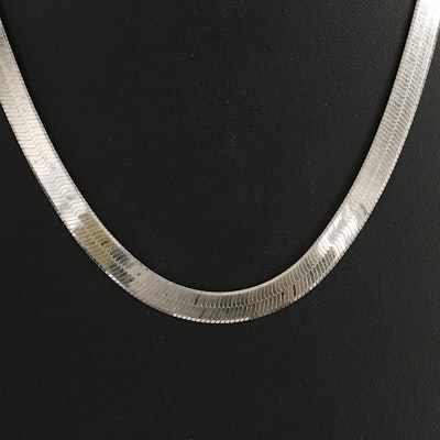 Italian Sterling Herringbone Necklace