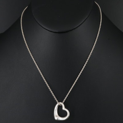 Elsa Peretti for Tiffany & Co. "Open Heart" Sterling Pendant Necklace