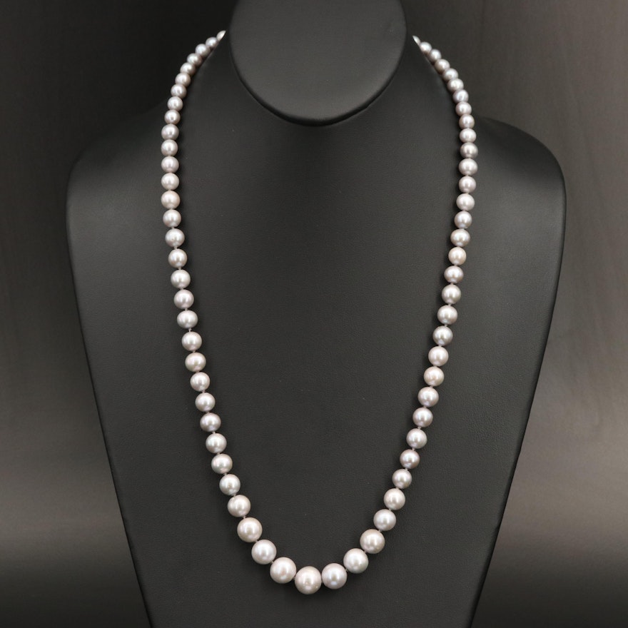 Pearl Graduated Necklace with 14K Clasp
