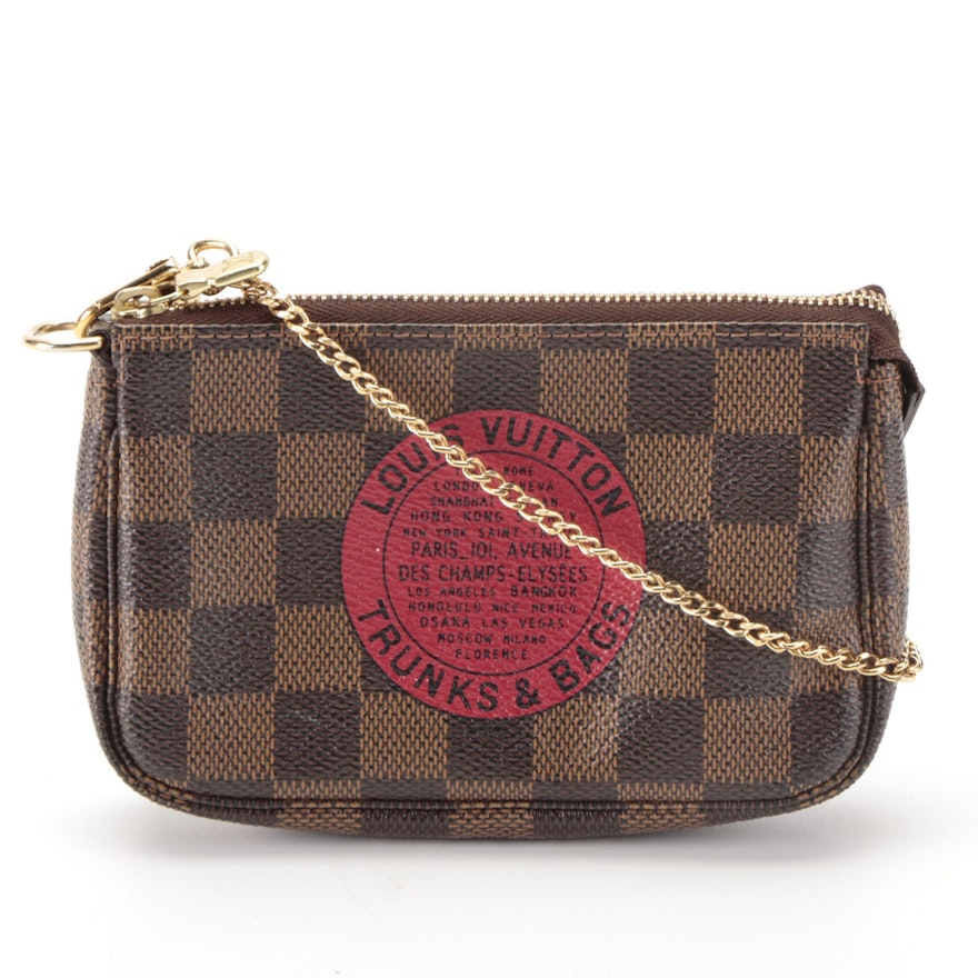 Louis Vuitton Limited Edition Zip Pochette in Damier Ebene Canvas and Leather
