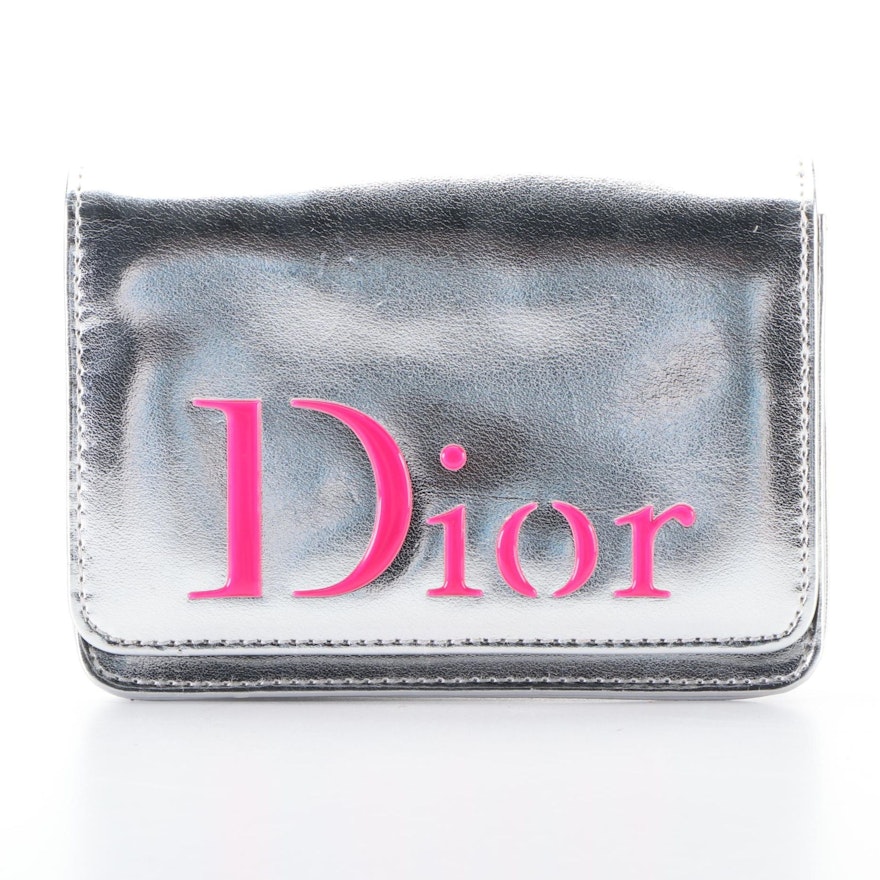 Dior Parfums Promotional Pouch in Metallic Faux Leather