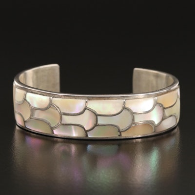 Sabin Chavez Zuni Sterling Mother of Pearl Cuff