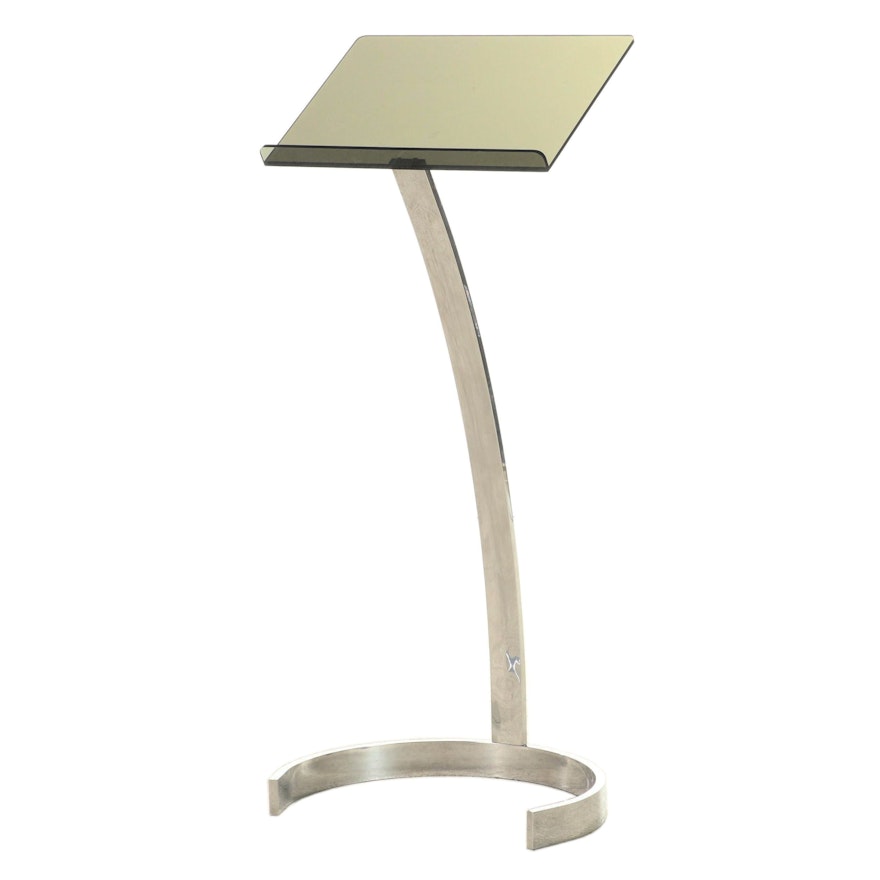 Modernist Style Chrome and Acrylic Lectern