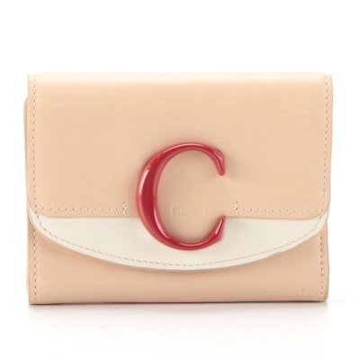 Chloé C Leather Compact Trifold Wallet