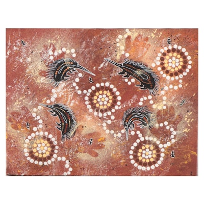 Aboriginal Style Acrylic Painting of Animals