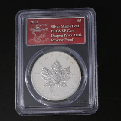 PCGS Graded SP Gem Reverse Proof 2012 Canadian $5 Maple Leaf Silver Coin