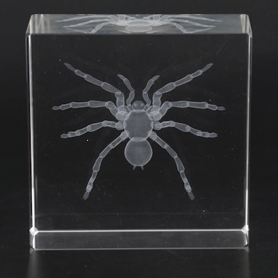 Subsurface 3D Laser Etched Tarantula Glass Block
