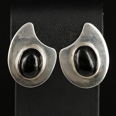 Mexican Sterling Black Onyx Earrings