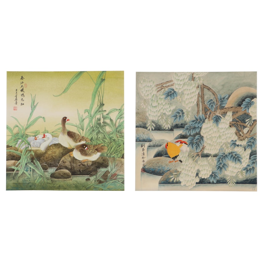 Chinese Mixed Media Paintings of Birds