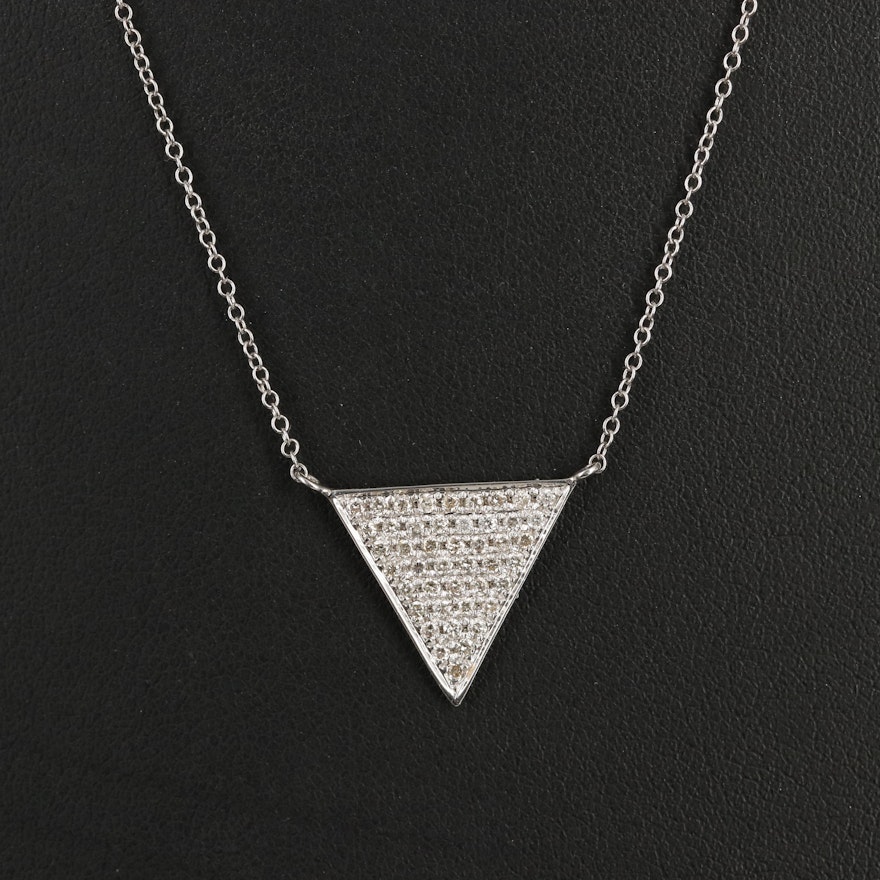 14K 0.33 CTW Pavé Diamond Triangle Necklace