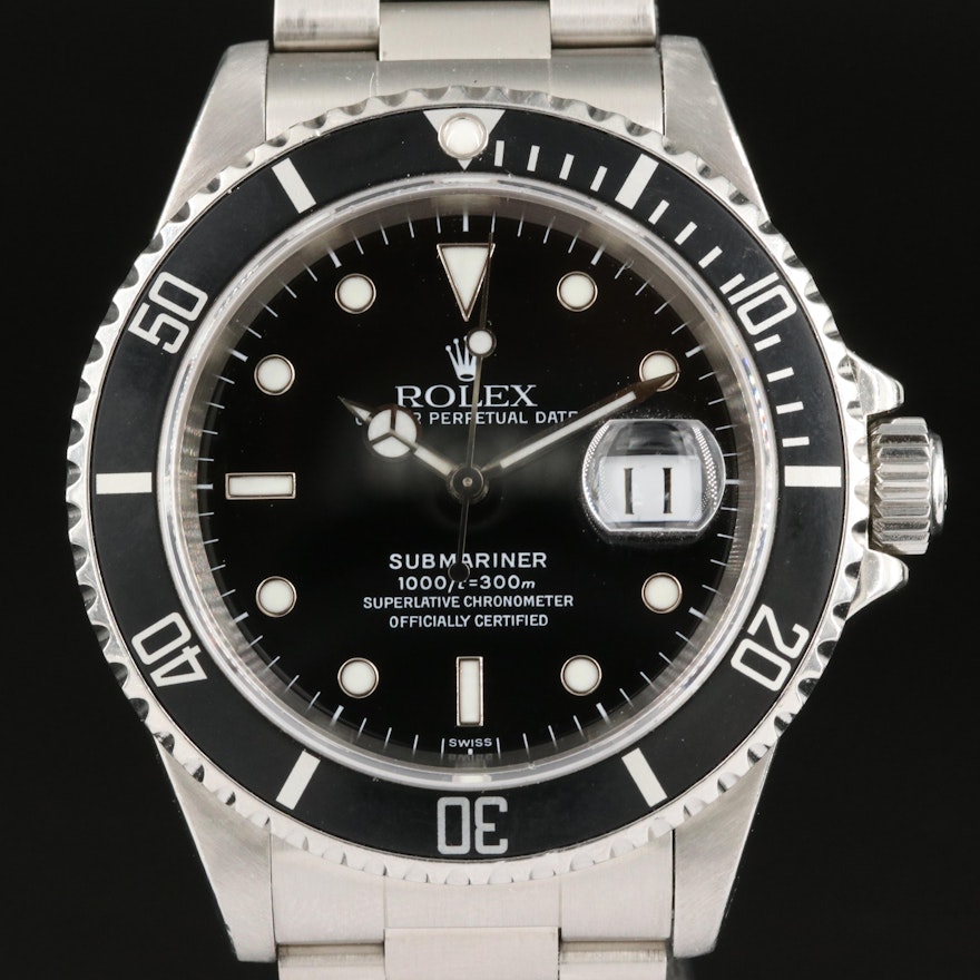 1999 Rolex Oyster Perpetual Date Submariner Wristwatch