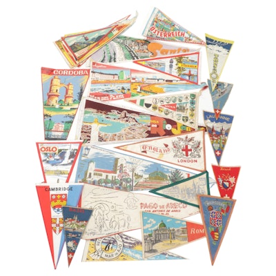 Souvenir Pennant Flags, Mid to Late 20th Century