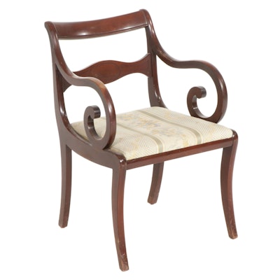 Classical Style Mahogany Open Armchair, 20th Century