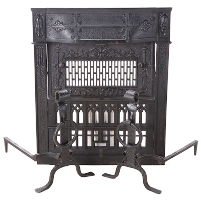 Victorian Gothic Revival Fireplace Surround and Other Accessories