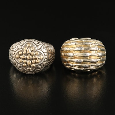 Sterling Rings Including Patterned and Quatrefoil