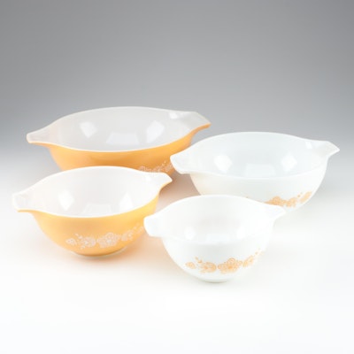 Corning Pyrex "Butterfly Gold" Mixing Bowls, 1970–2002