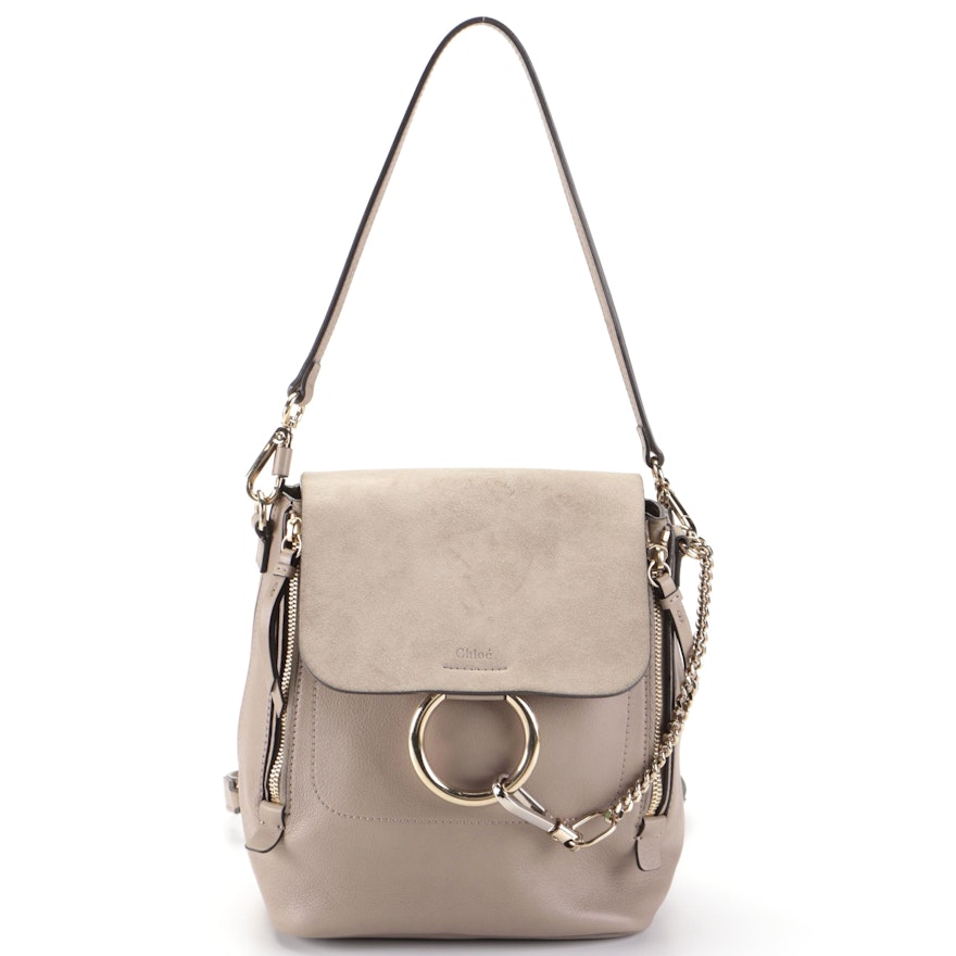 Chloé Faye Small Backpack in Leather and Suede