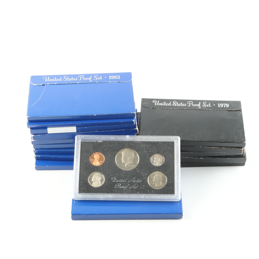 Collection of Fifteen U.S. Proof Sets Including 1979 and 1983