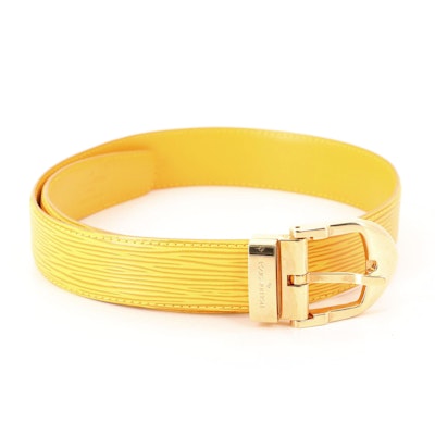 Louis Vuitton Ceinture Classique Belt in Tassil Yellow Epi Leather
