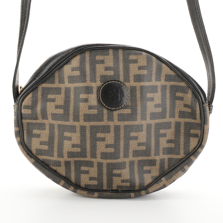 Fendi Shoulder Bag in Zucca Coated Canvas and Leather Trim