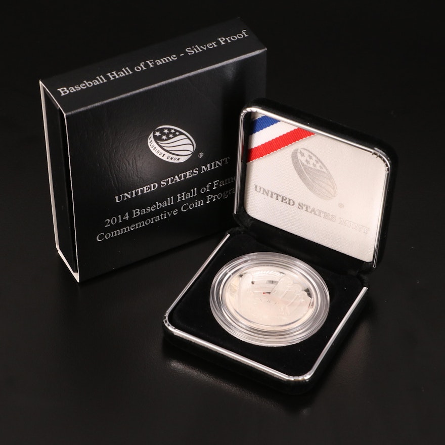 2014-P Baseball Hall of Fame Commemorative Silver Dollar Proof Coin