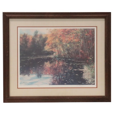 Richard Earl Thompson Offset Lithograph "Only in Autumn," Late 20th Century