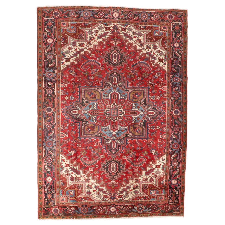 7'11 x 11'6 Hand-Knotted Persian Heriz Room Sized Rug