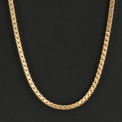 18K Square Serpentine Chain Necklace