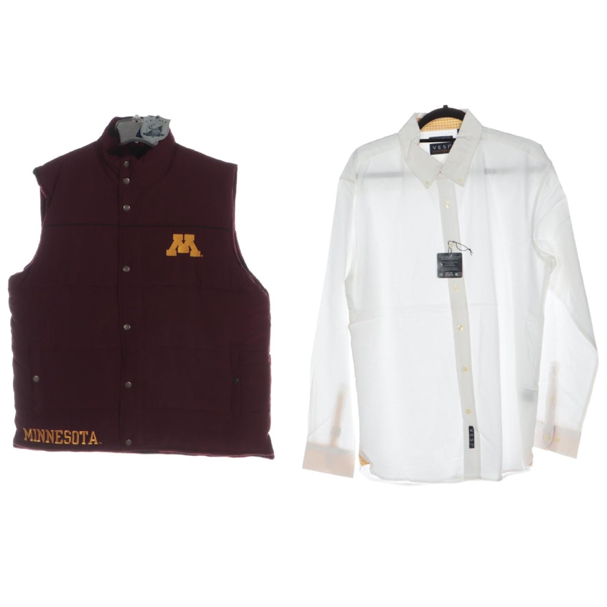 Men's University of Minnesota Gophers Vest with Other Button-Down Shirt