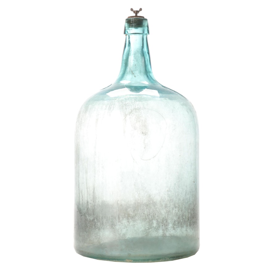 Blown Glass Demijohn Bottle , 20th Century