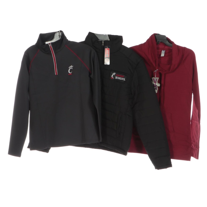 Men's University of Cincinnati Pullover, Zip-Front Jacket, and Women's Pullover