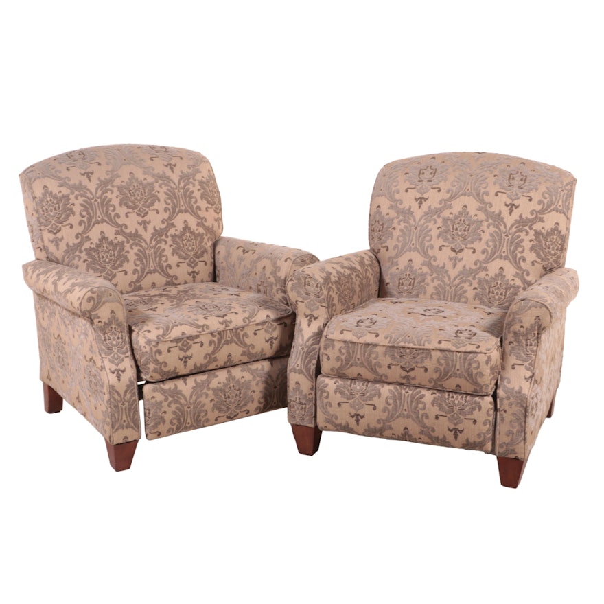 Pair of AWC Custom-Upholstered Recliners