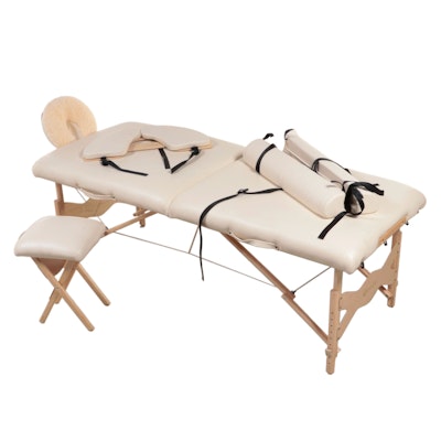 Earthlight Portable Massage Table with Stool, Late 20th Century