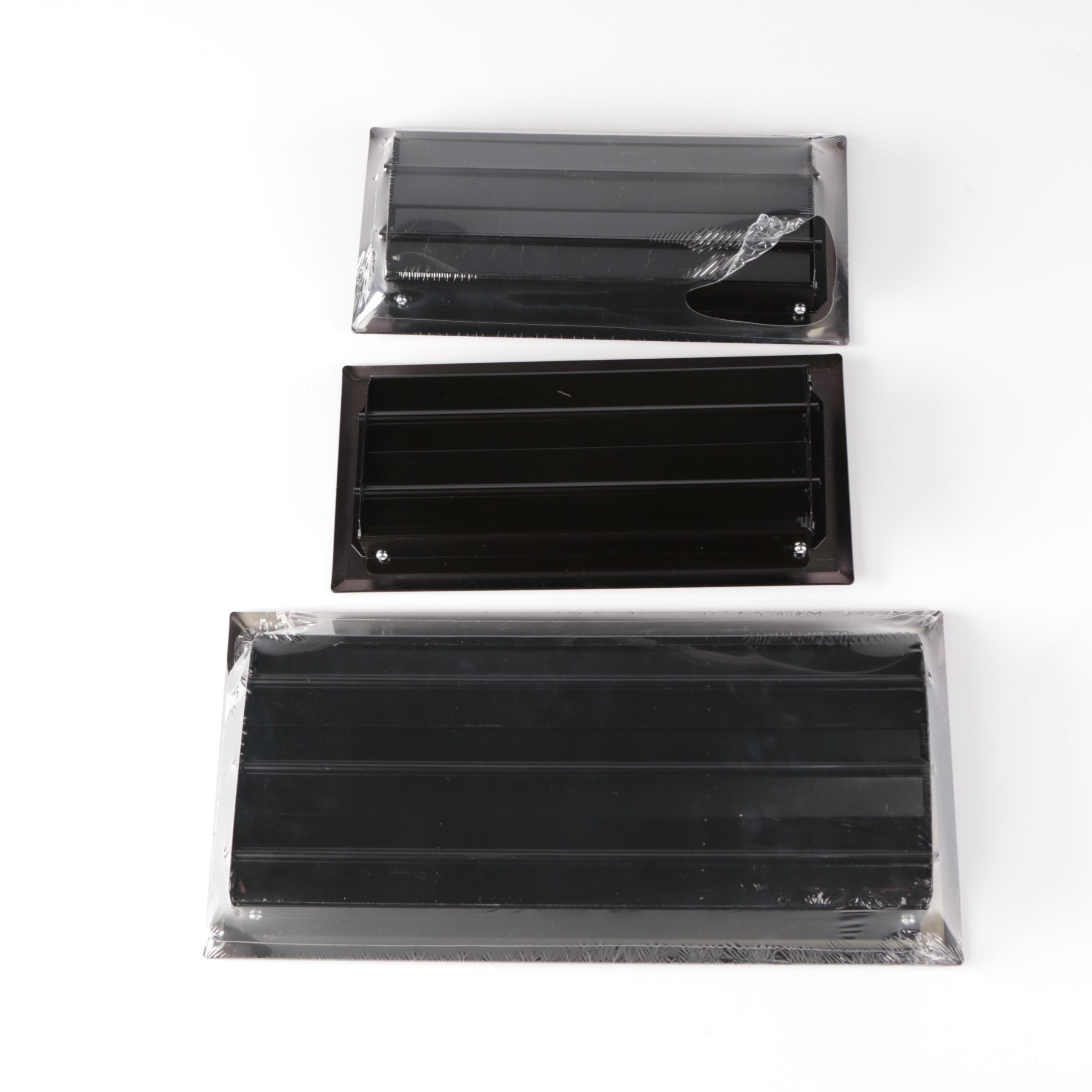 Three Bronze Finish Steel Floor Registers EBTH