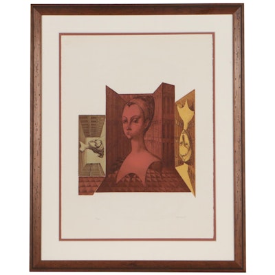 Glauco Capozzoli Figural Color Etching With Aquatint