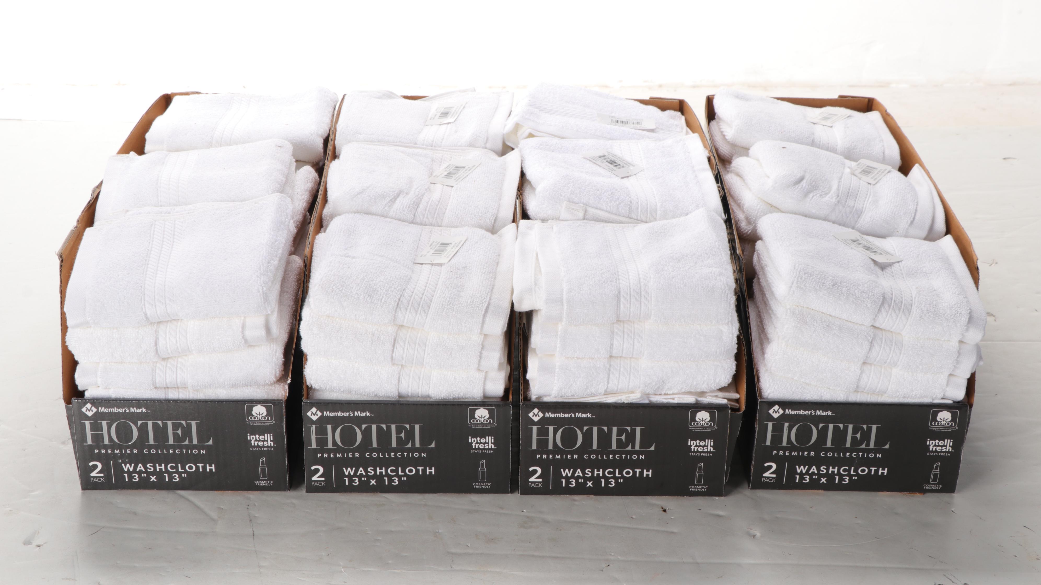 Member's Mark Hotel Premier Collection White Washcloths and Brown Hand Towels EBTH