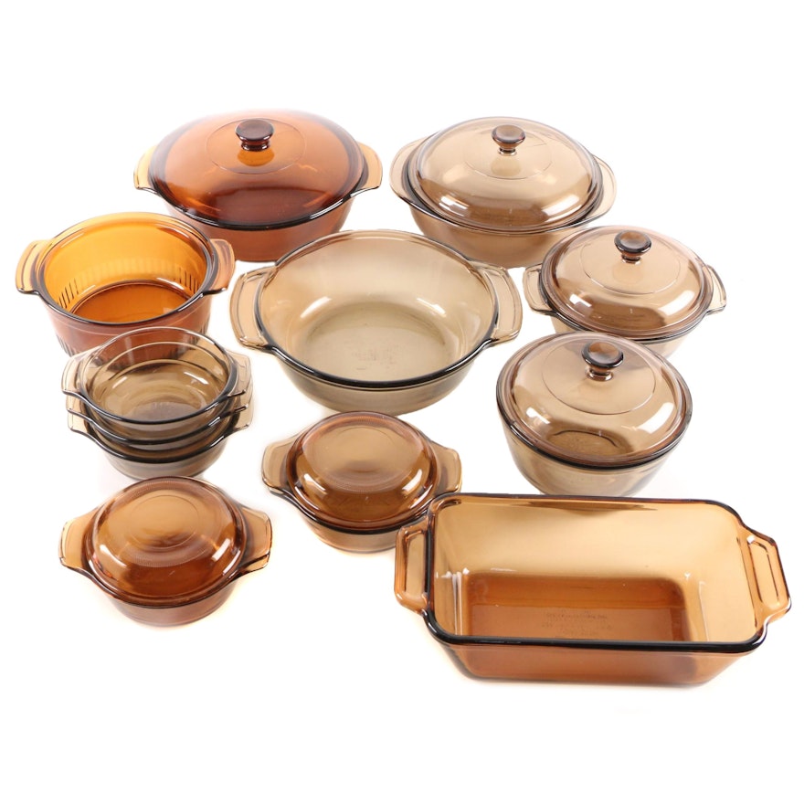 Anchor Hocking Amber "Harvest" and Other Amber Glass Bakeware and Food Storage