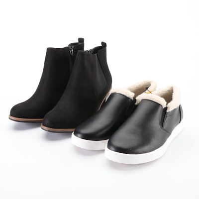 White Mountain Sherpa Lined Sneakers and Chelsea Boots