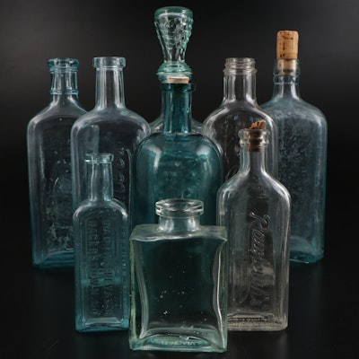 Rawleigh, H. C. Whitmer Co. with Other Glass Apothecary Bottles and Decanter